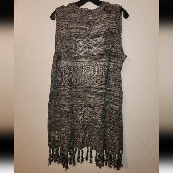 Dept 222 sleeveless open cardigan duster PL - Picture 3 of 4